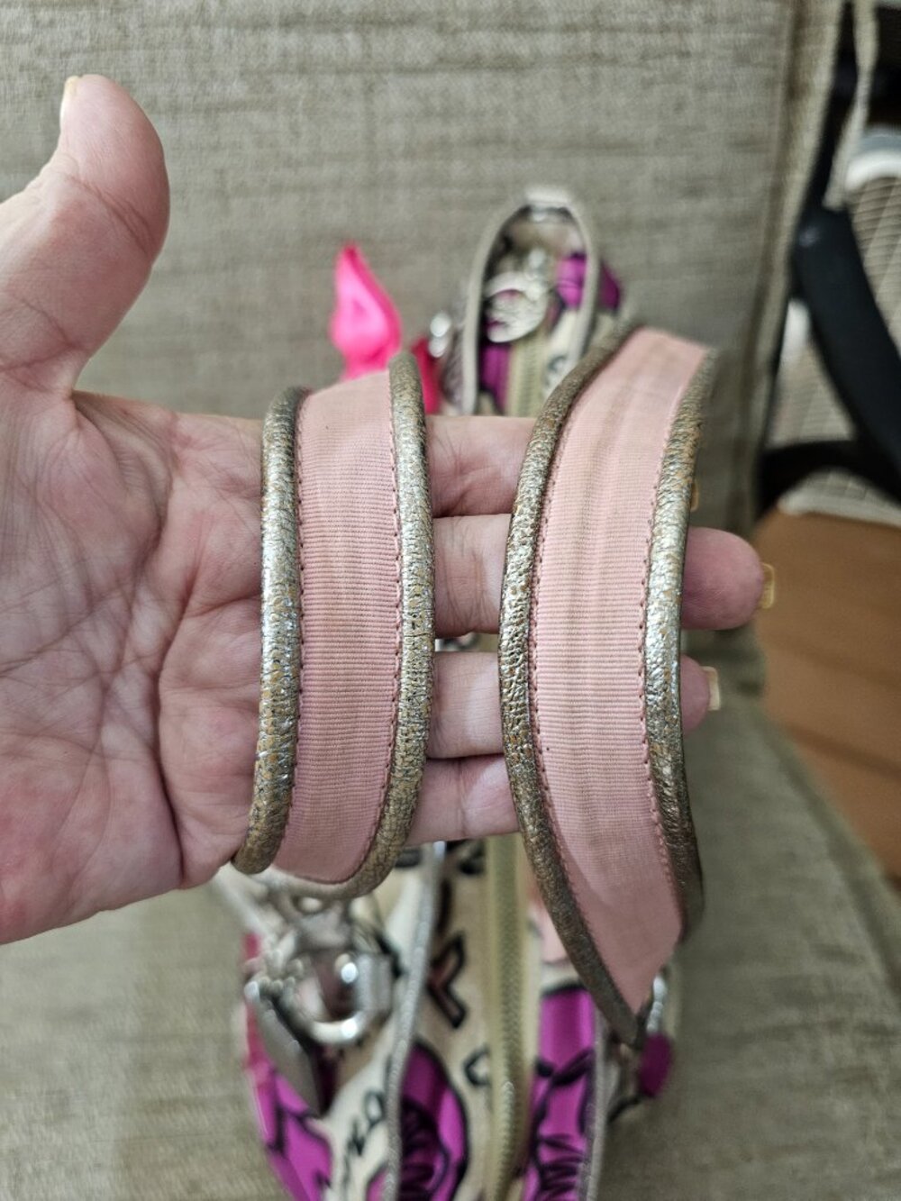 COACH Poppy 16308 Pop C Graffiti Pink Bow Satchel Crossbody Bag- 4 Hangtags! - Picture 5 of 16